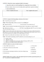 English Worksheet: Complaints