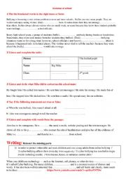 English Worksheet: violence at school / bullying