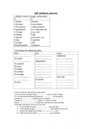 English Worksheet: life without parents 