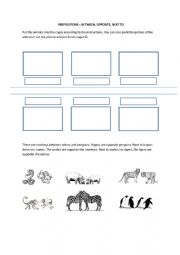 Prepositions - next to, opposite, between