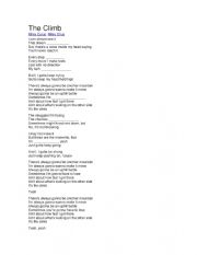 English Worksheet: song: The CLimb