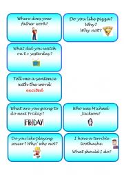 Speaking cards worksheets