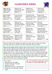 English Worksheet: Valentine�s poems