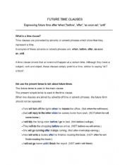 English Worksheet: Future time clause