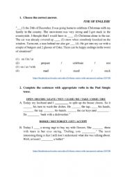 English Worksheet: Use of English 