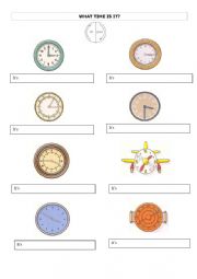 English Worksheet: What time is it? Exercise