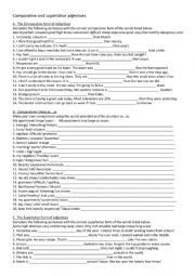 English Worksheet: Comparative and Superlative adjectives