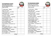 English Worksheet: Grammar casino: Adjectives + prep
