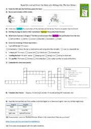 Written comprehension Extract Diary of a Wimpy Kid