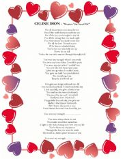 English Worksheet: Celine Dion-Because you loved me