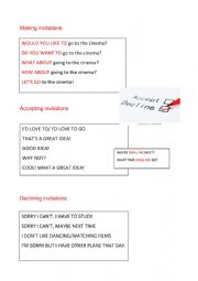 English Worksheet: making invitations