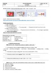 English Worksheet:  how to vote with B. Obama 2020
