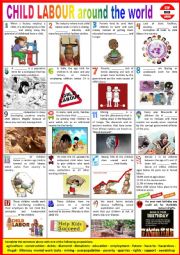 English Worksheet: CHILD LABOUR in the world. - Vocabulary matching. + KEY
