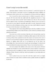 English Worksheet: germaine greer : �If I were PM�