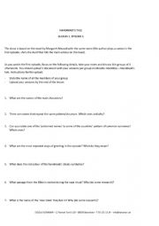 English Worksheet: HANDMAID�S TALE - SEASON 1, EPISODE 1 - WORKSHEET