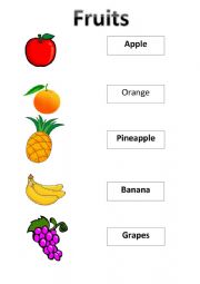 English Worksheet: Fruits