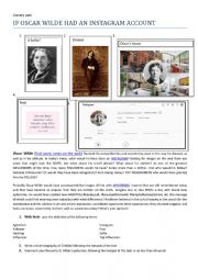 English Worksheet: If Oscar Wilde had an Instagram Account