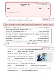 English Worksheet: Test - the new world of work    