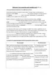English Worksheet: test and remedial work