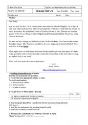 English Worksheet: End of term test 1 8th form