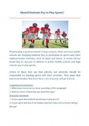 English Worksheet: ESL Speaking Activity (Reading + Discussion Template) - 