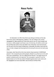 English Worksheet: Rosa Parks