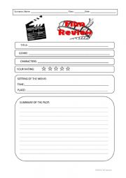 English Worksheet: Generic Movie WS