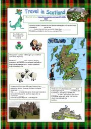 English Worksheet: Travel series Youtube video :  SCOTLAND +Video link + Keys