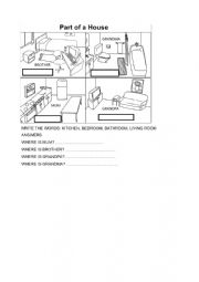 English Worksheet: part of house