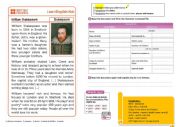 English worksheet: Shakespeare�s life