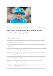 English Worksheet: Queen Elizabeth