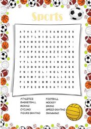 Sport wordsearch