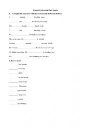 English Worksheet: Present Perfect practice