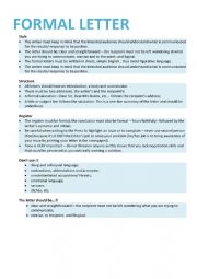 English Worksheet: Formal Letter