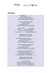 English Worksheet: Earth song