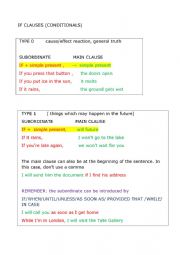 English Worksheet: IF CLAUSES