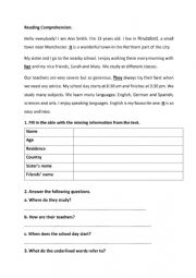 English Worksheet: Test for 7th form (G2)