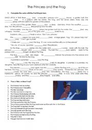 English Worksheet: Princess and the Frog