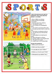 English Worksheet: Picture description - Sports