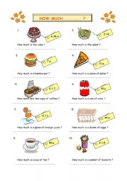English Worksheet: HOW MUCH AND MANY
