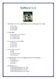 English Worksheet: Gattaca Movie Quiz