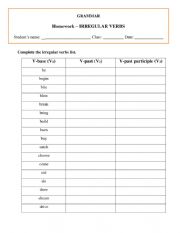 IRREGULAR VERBS 