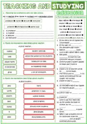 English Worksheet: Teaching and studying