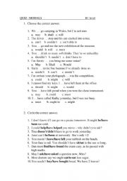 English worksheet: Modals Quiz 