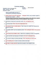 English Worksheet: Mixed conditionals:Second & third