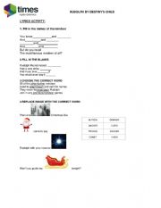 English Worksheet: RUDOLPH THE RED NOSE REINDERR 