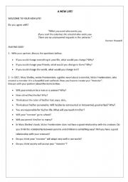 English Worksheet: A NEW LIFE