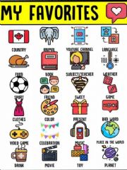 English Worksheet: MY FAVOURITES