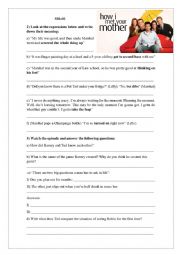 English Worksheet: How I met your mother season 1 episode 1