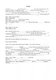 English Worksheet: Movie matilda beginning 